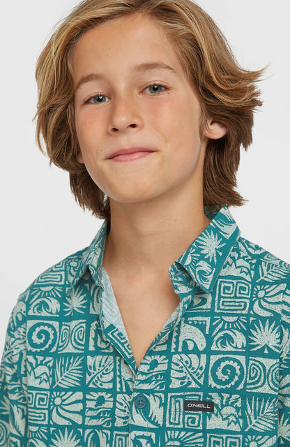 Print Shirt Kids Blue Bricks