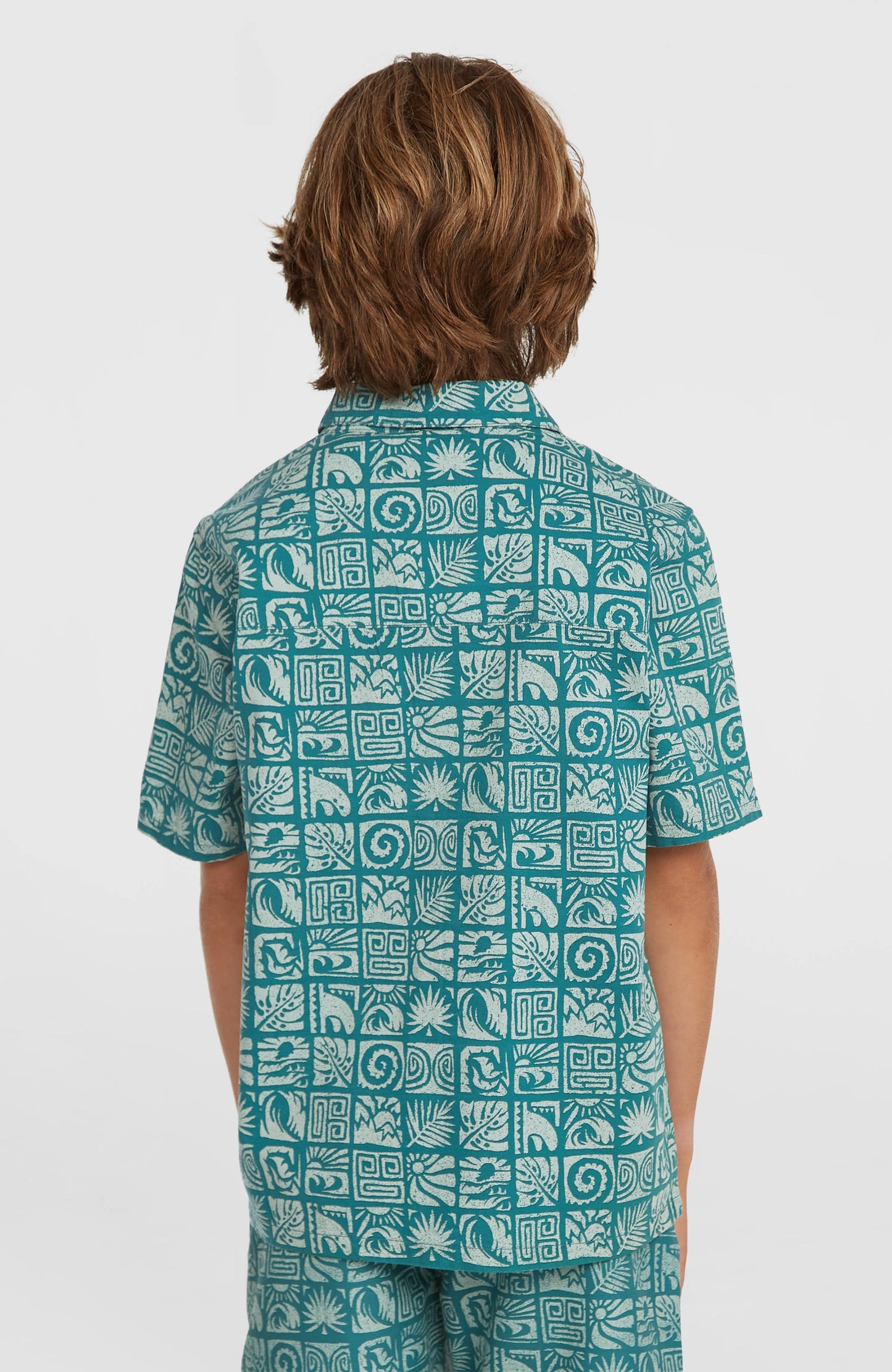Print Shirt Kids Blue Bricks