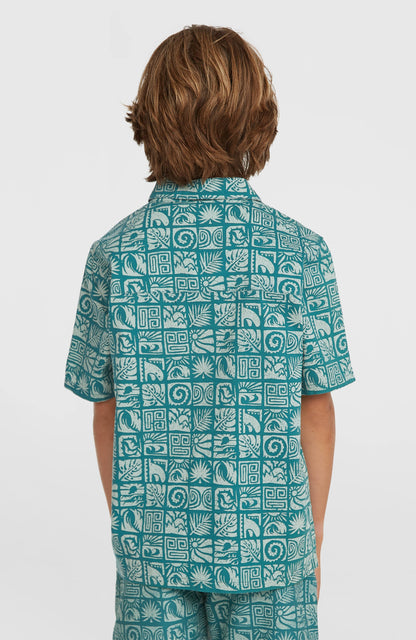 Print Shirt Kids Blue Bricks