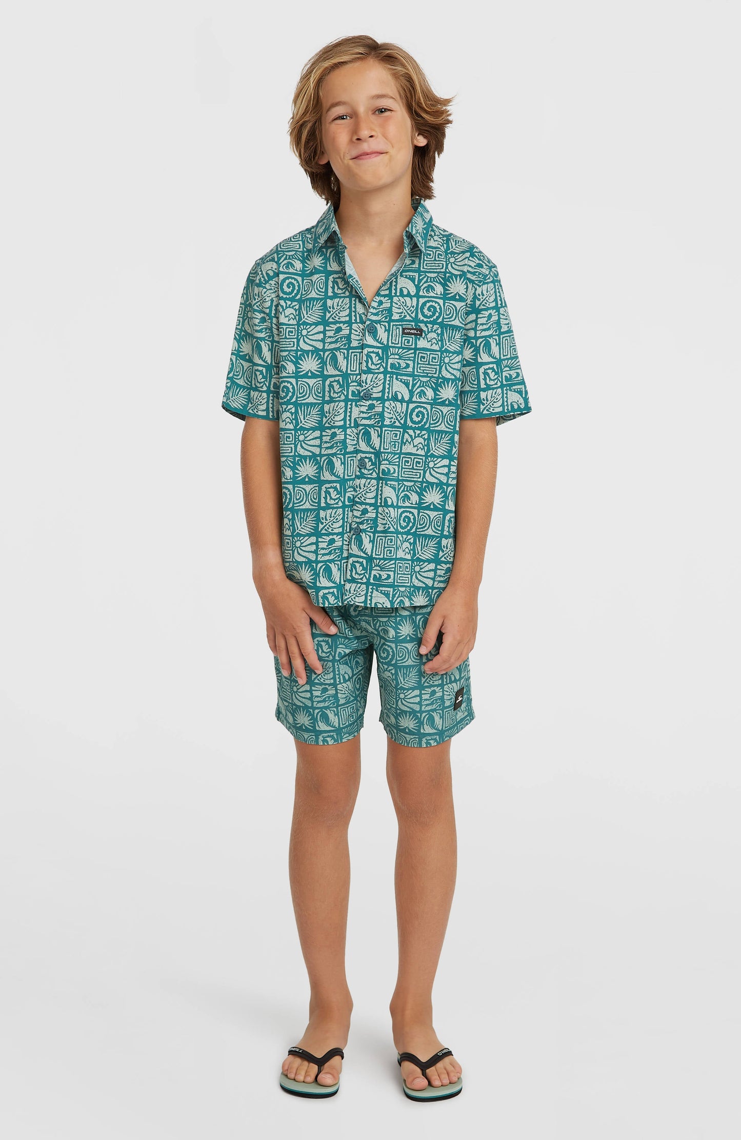 Print Shirt Kids Blue Bricks