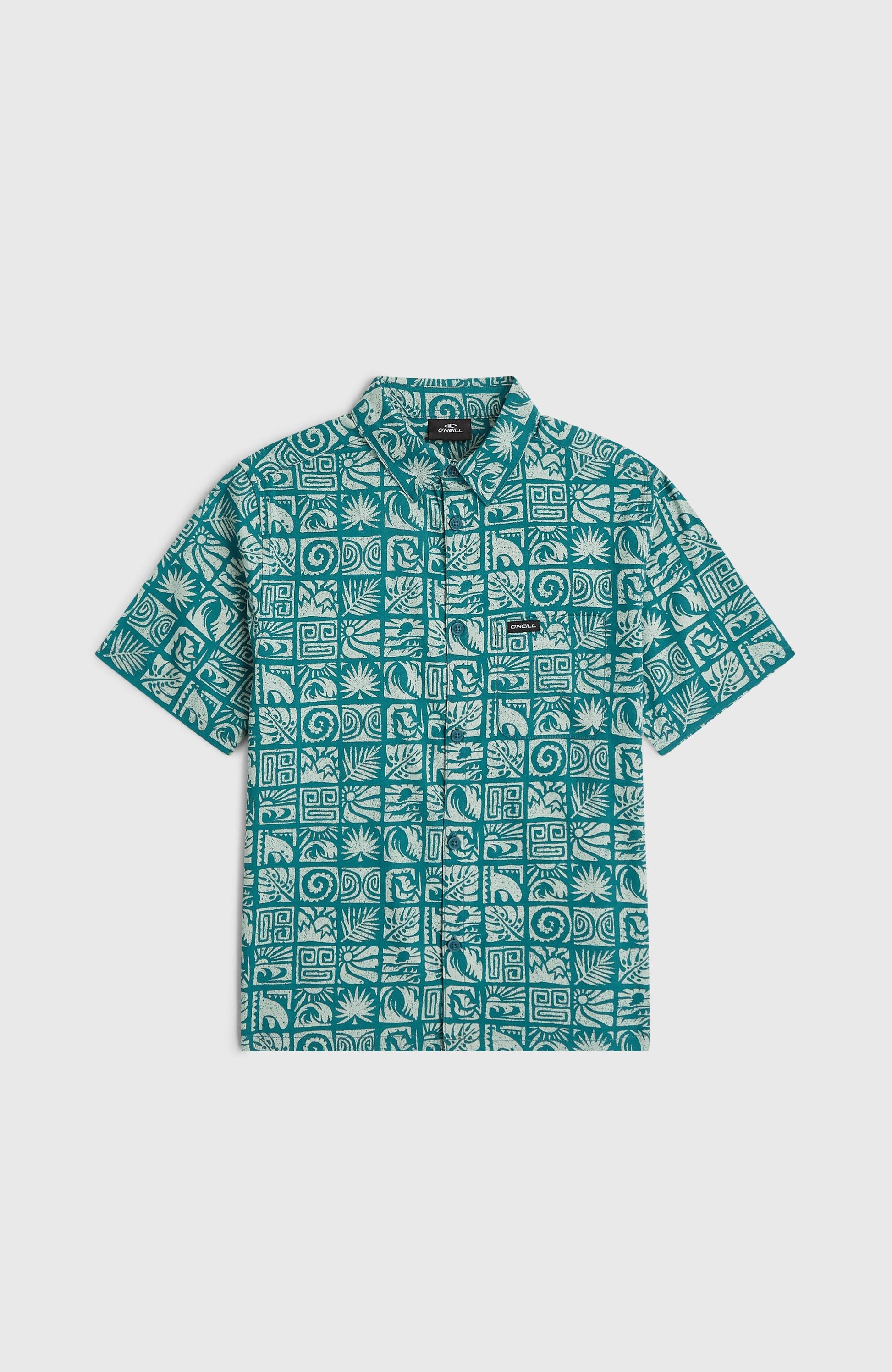 Print Shirt Kids Blue Bricks