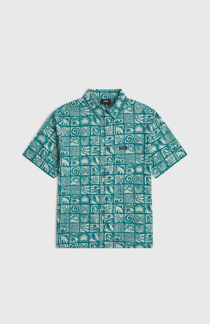 Print Shirt Kids Blue Bricks