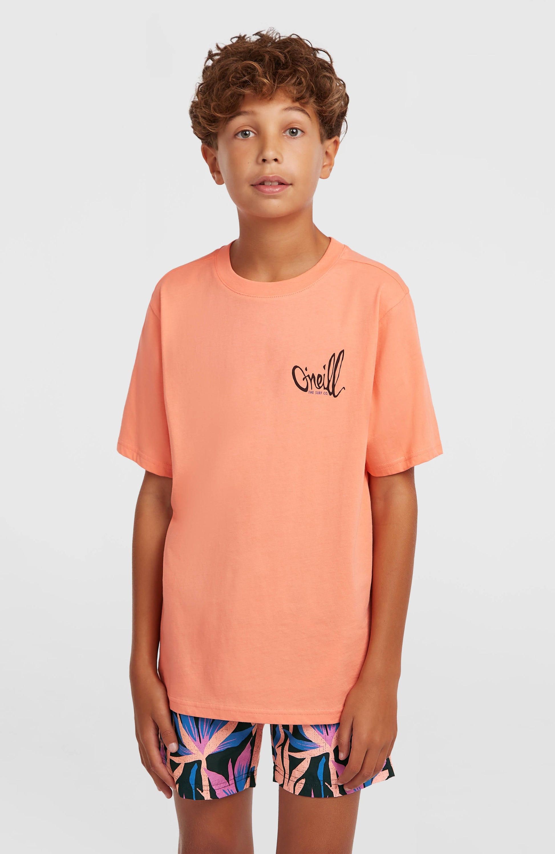 O'Neill Chest Print T-Shirt Kids Funky Peach