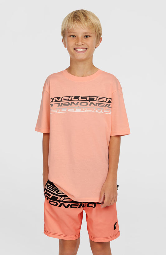 Stripe T-Shirt Kids Coral Pop