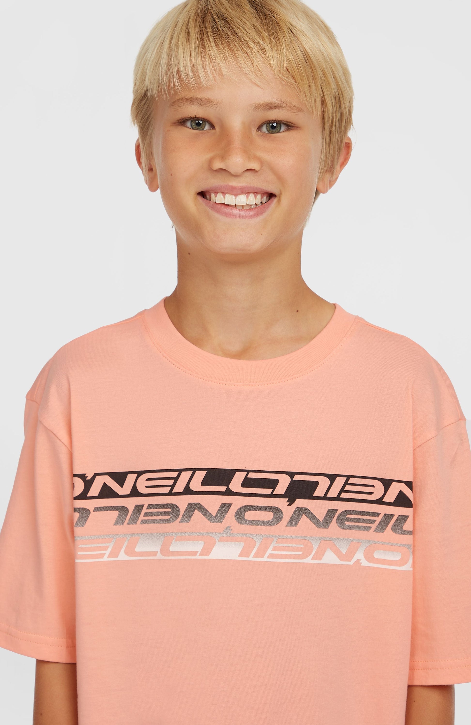 Stripe T-Shirt Kids Coral Pop