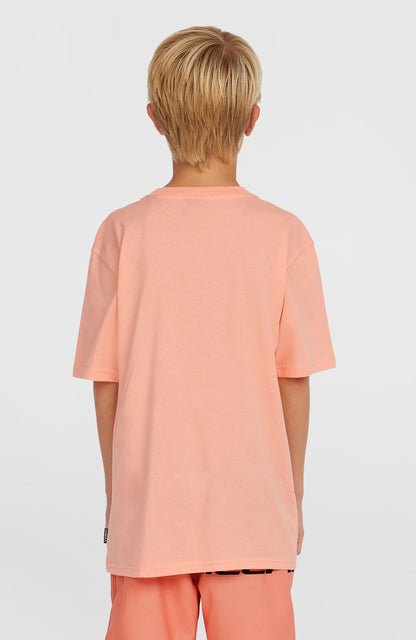 Stripe T-Shirt Kids Coral Pop