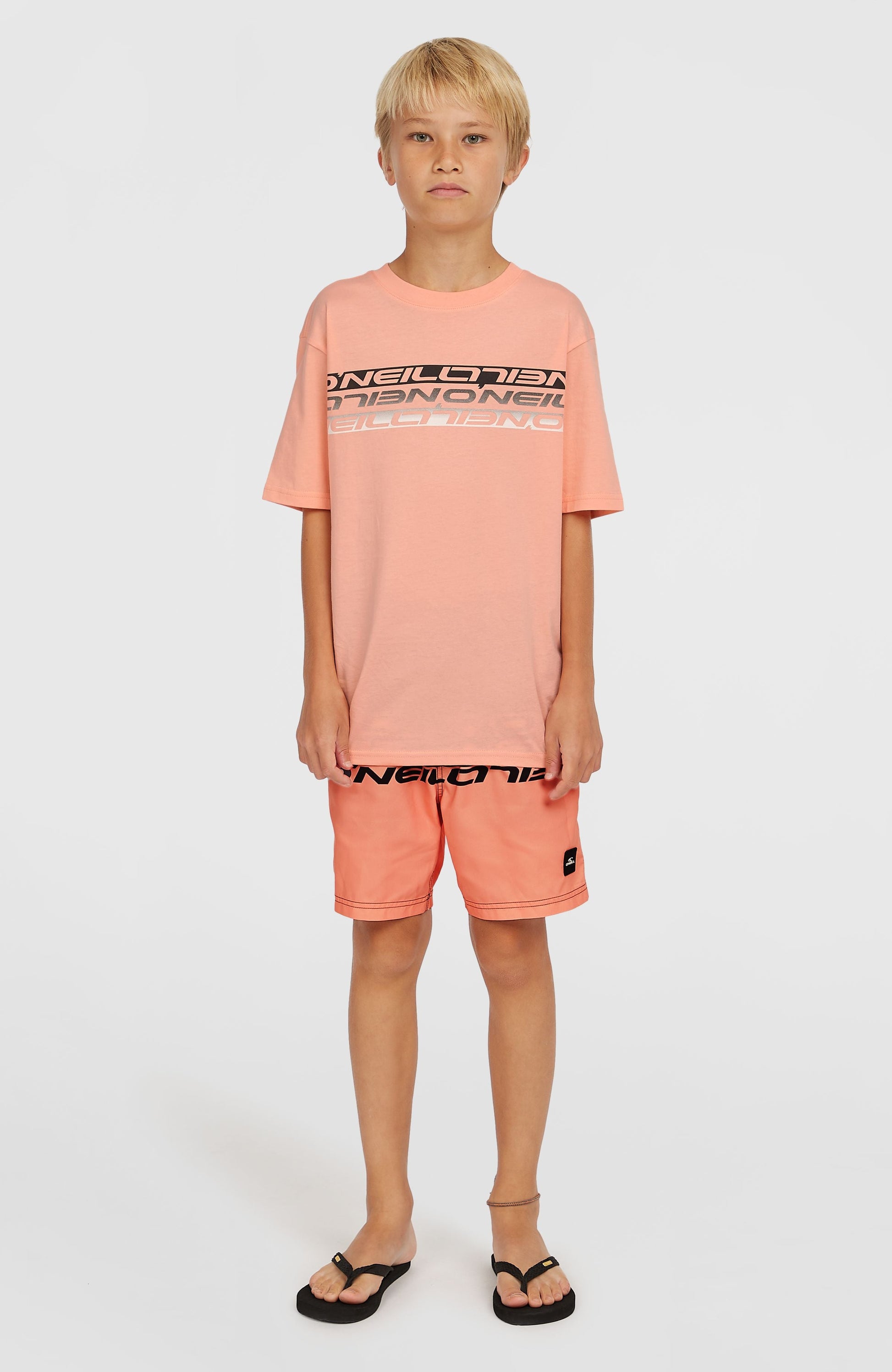Stripe T-Shirt Kids Coral Pop
