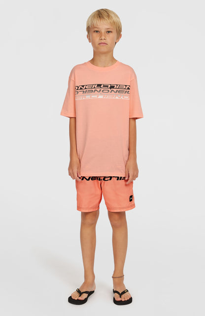 Stripe T-Shirt Kids Coral Pop