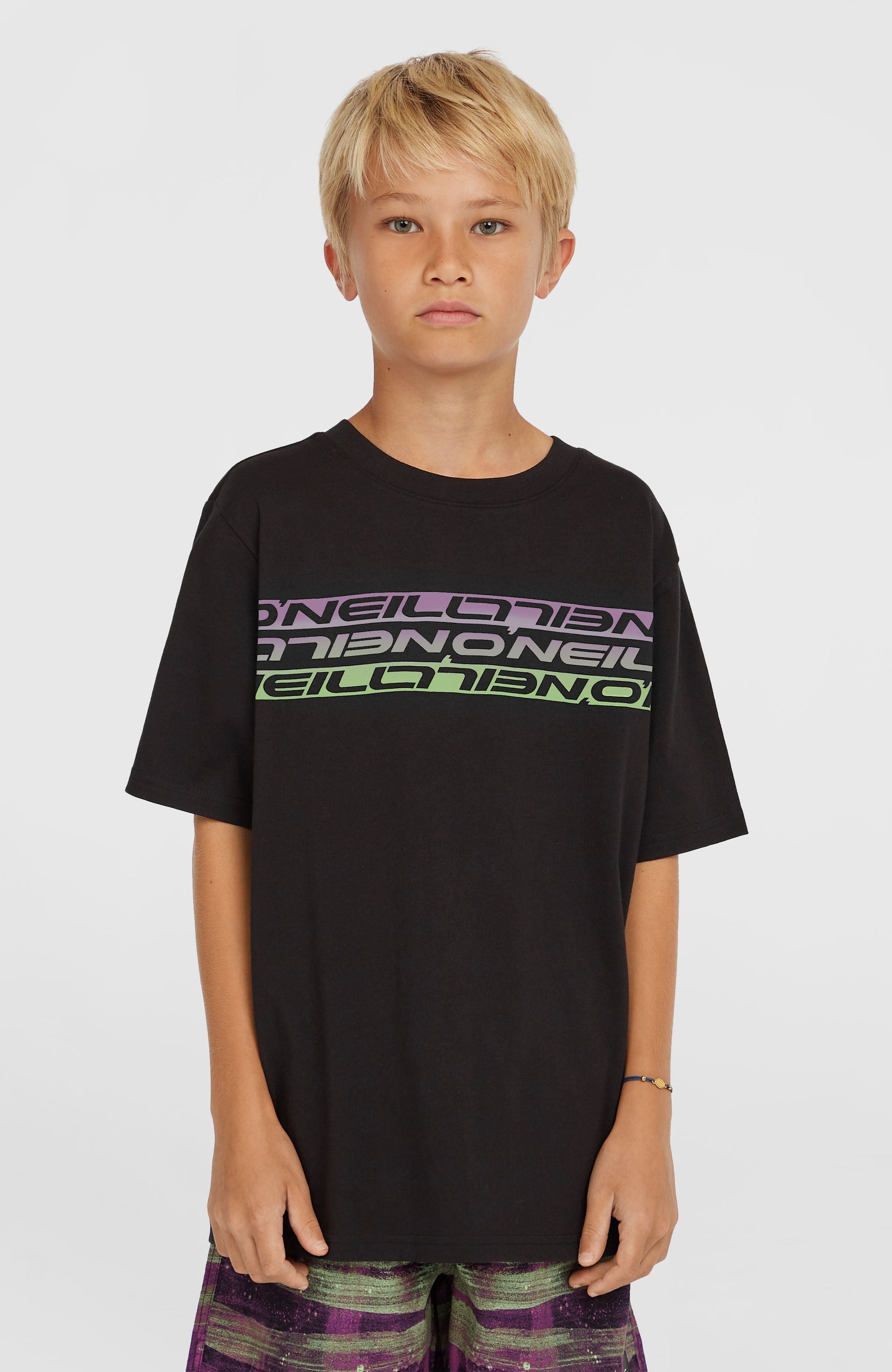 Stripe T-Shirt Kids Black Out