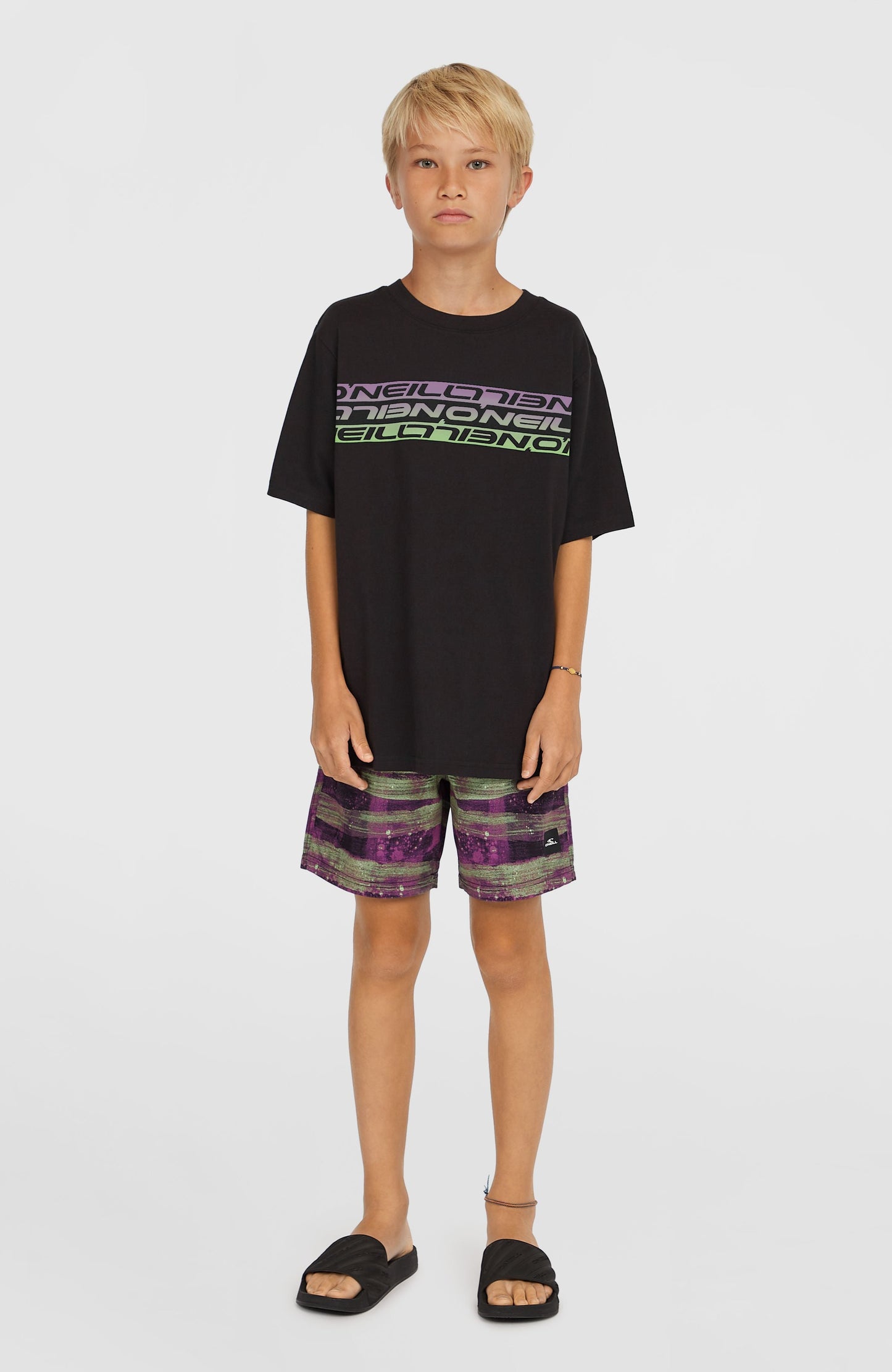 Stripe T-Shirt Kids Black Out