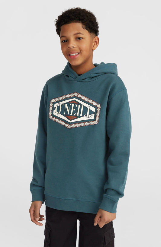 Front Print Hoodie Kids Alma Steel