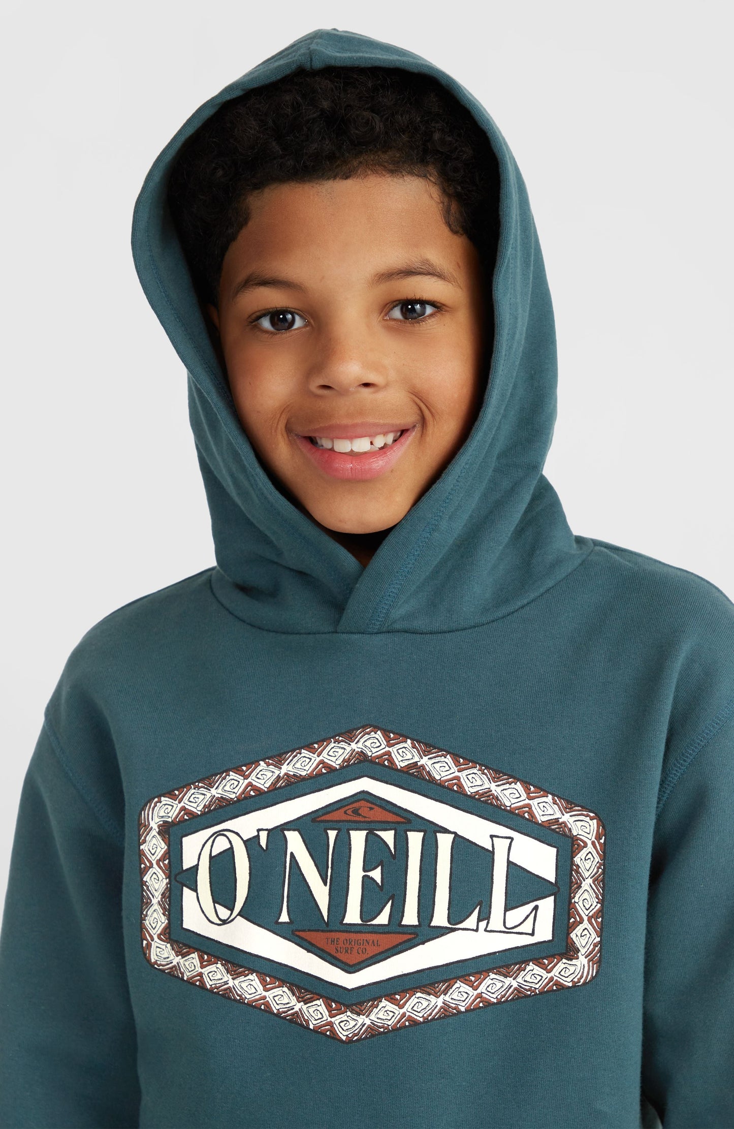 Front Print Hoodie Kids Alma Steel