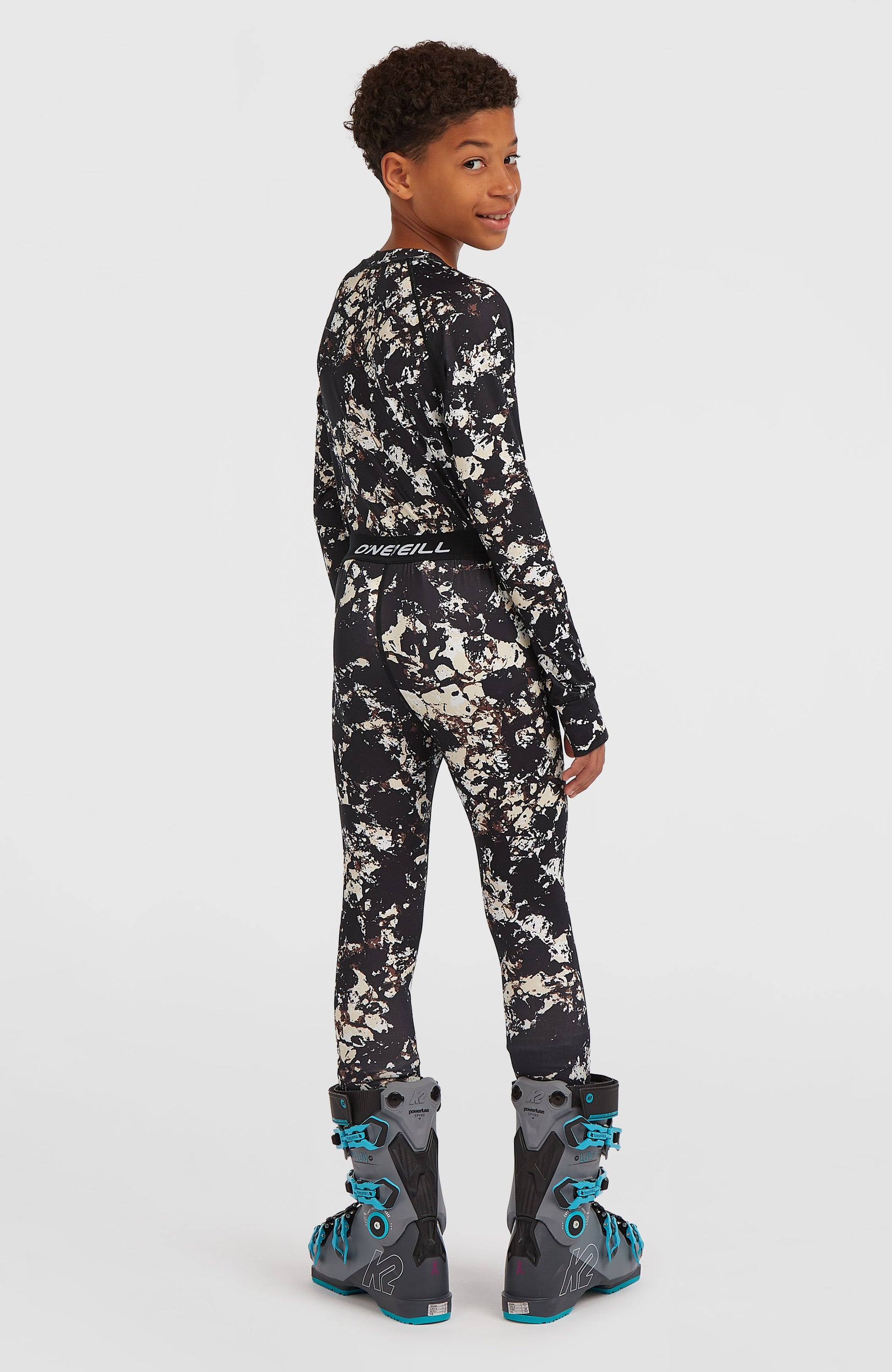 Baselayer Set Kids Black/Beige Quarry