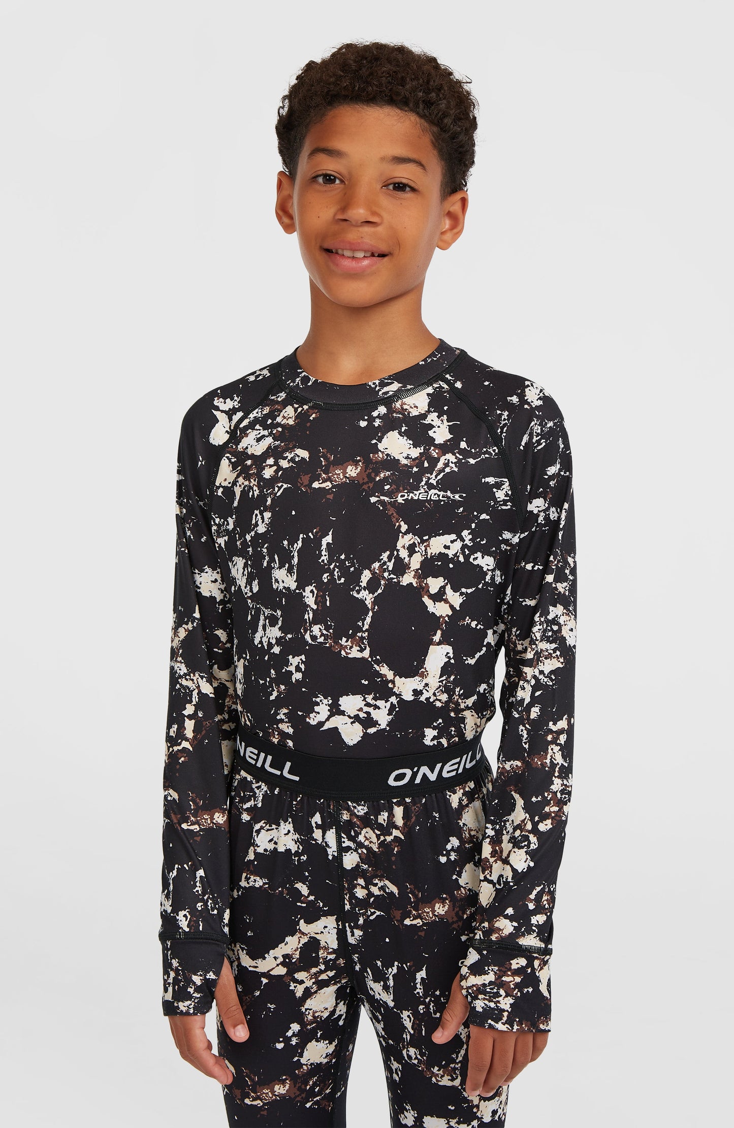 Baselayer Set Kids Black/Beige Quarry