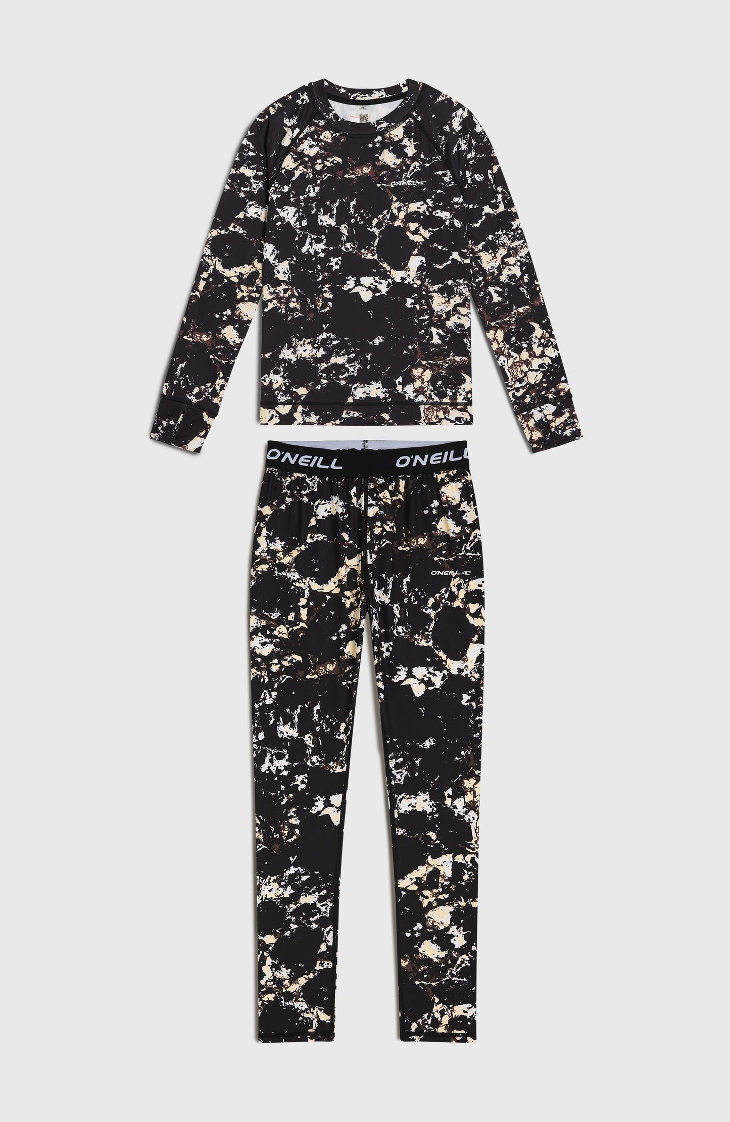 Baselayer Set Kids Black/Beige Quarry