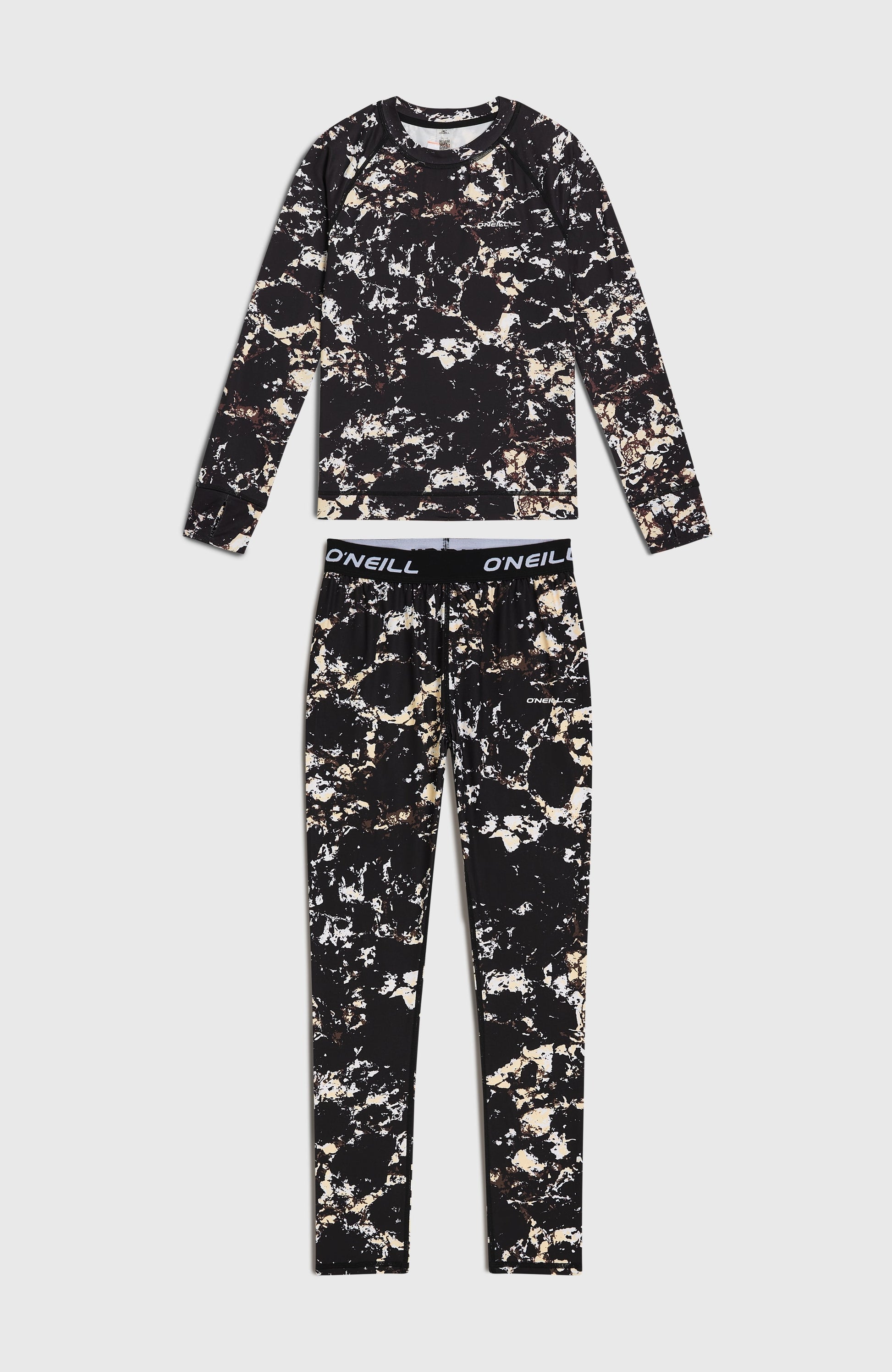 Baselayer Set Kids Black/Beige Quarry