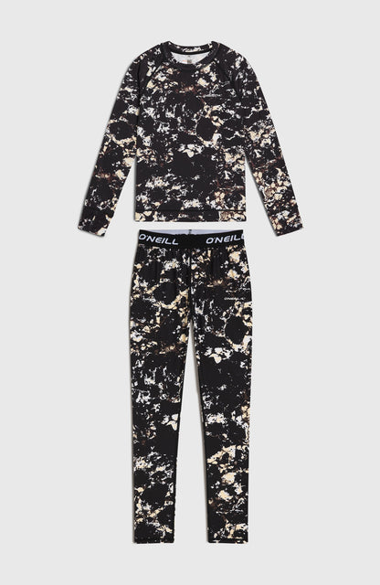 Baselayer Set Kids Black/Beige Quarry