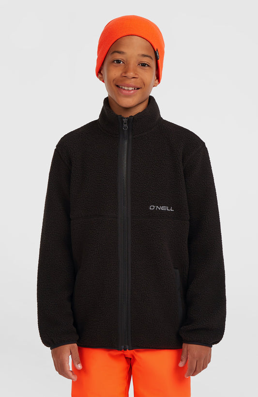 High-Pile Full-Zip Fleece Kids Black Out
