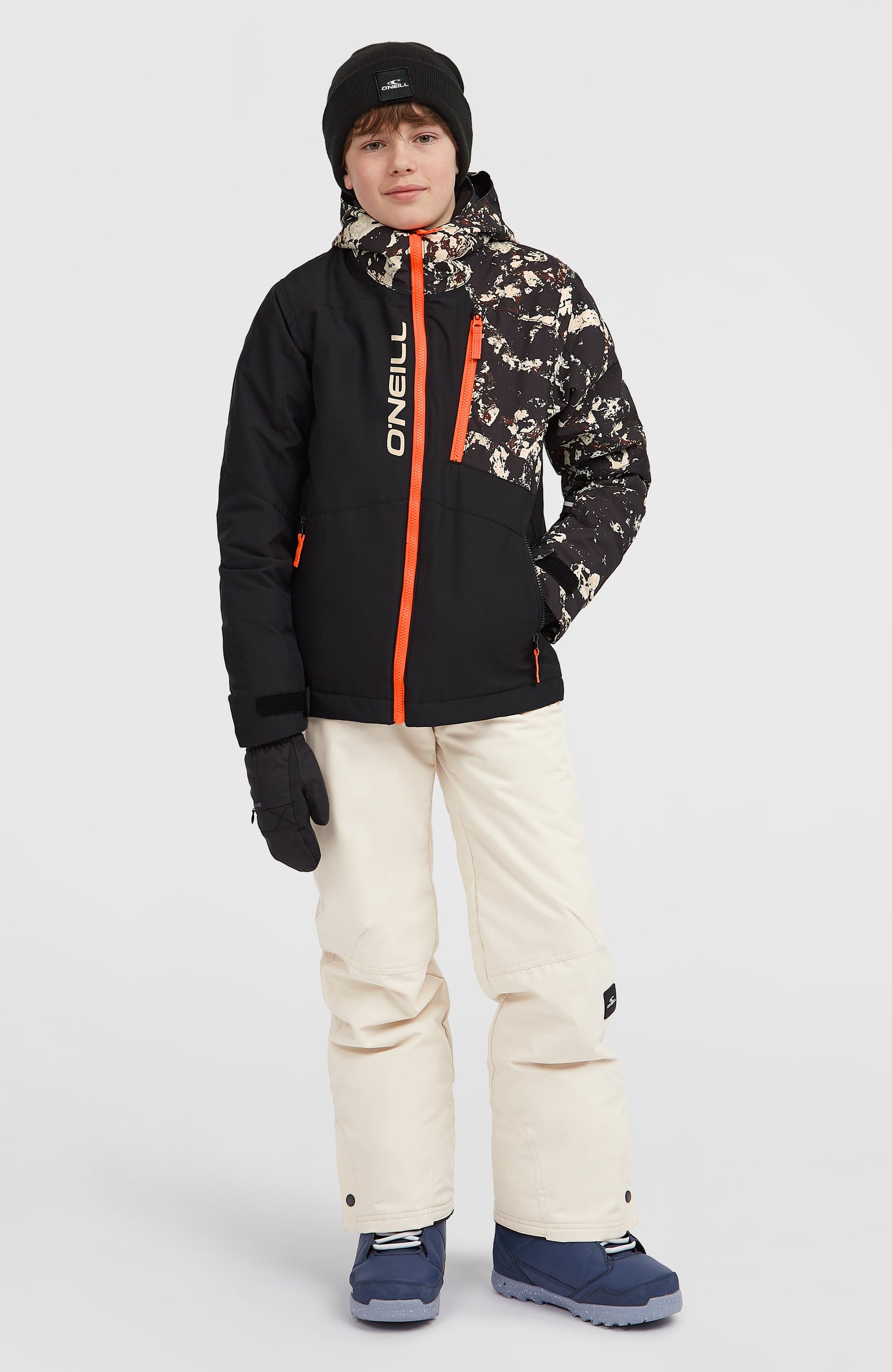 FWC'Cruz Block Snow Jacket Kids Black/Beige Quarry