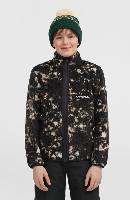 High-Pile Full-Zip Fleece Kids Black/Beige Quarry