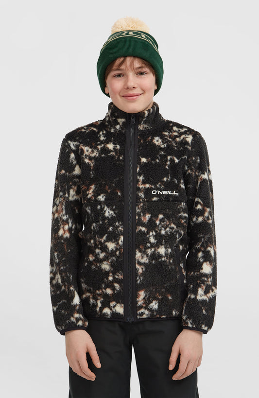High-Pile Full-Zip Fleece Kids Black/Beige Quarry