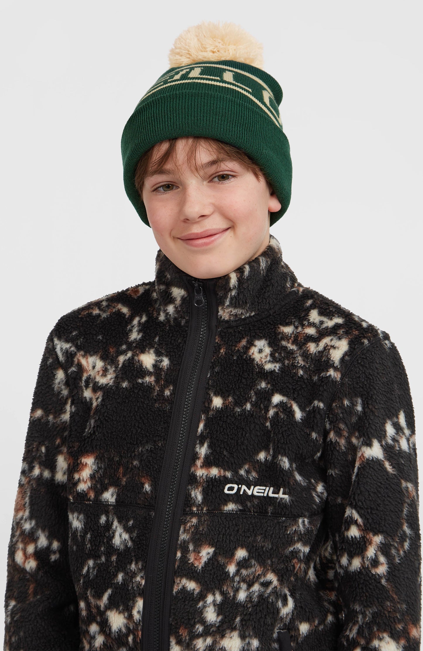 High-Pile Full-Zip Fleece Kids Black/Beige Quarry