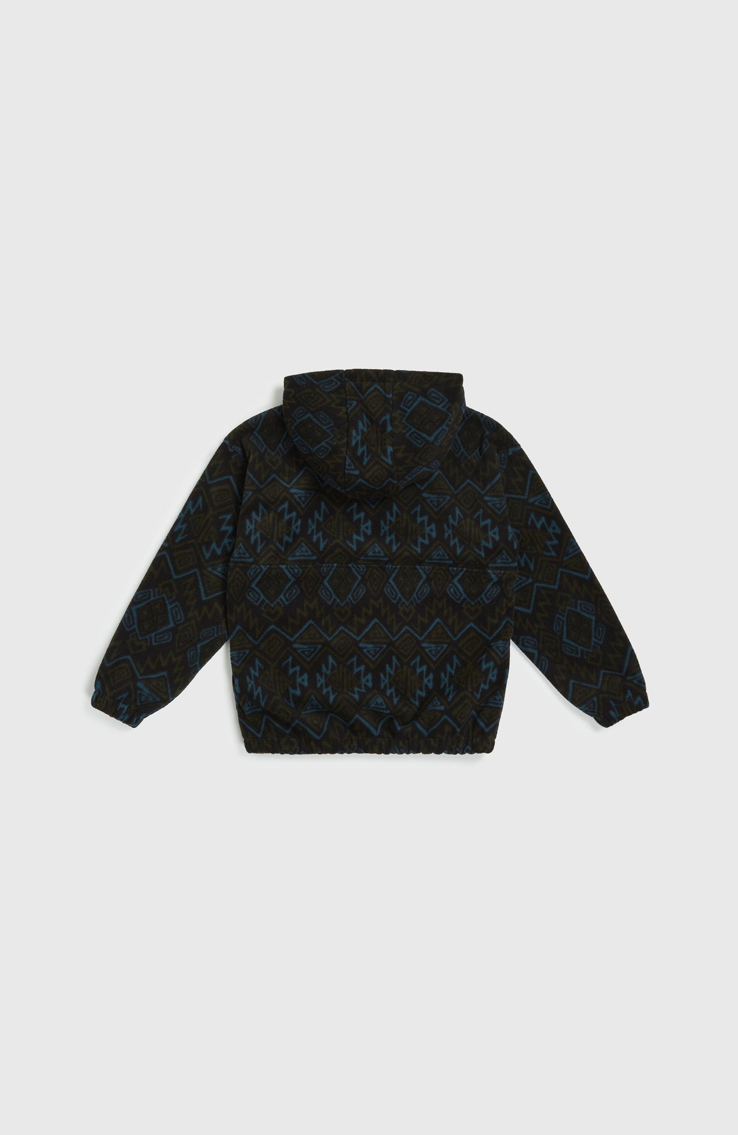 Superfleece Half-Zip Hoodie Kids Black Retro Ikat