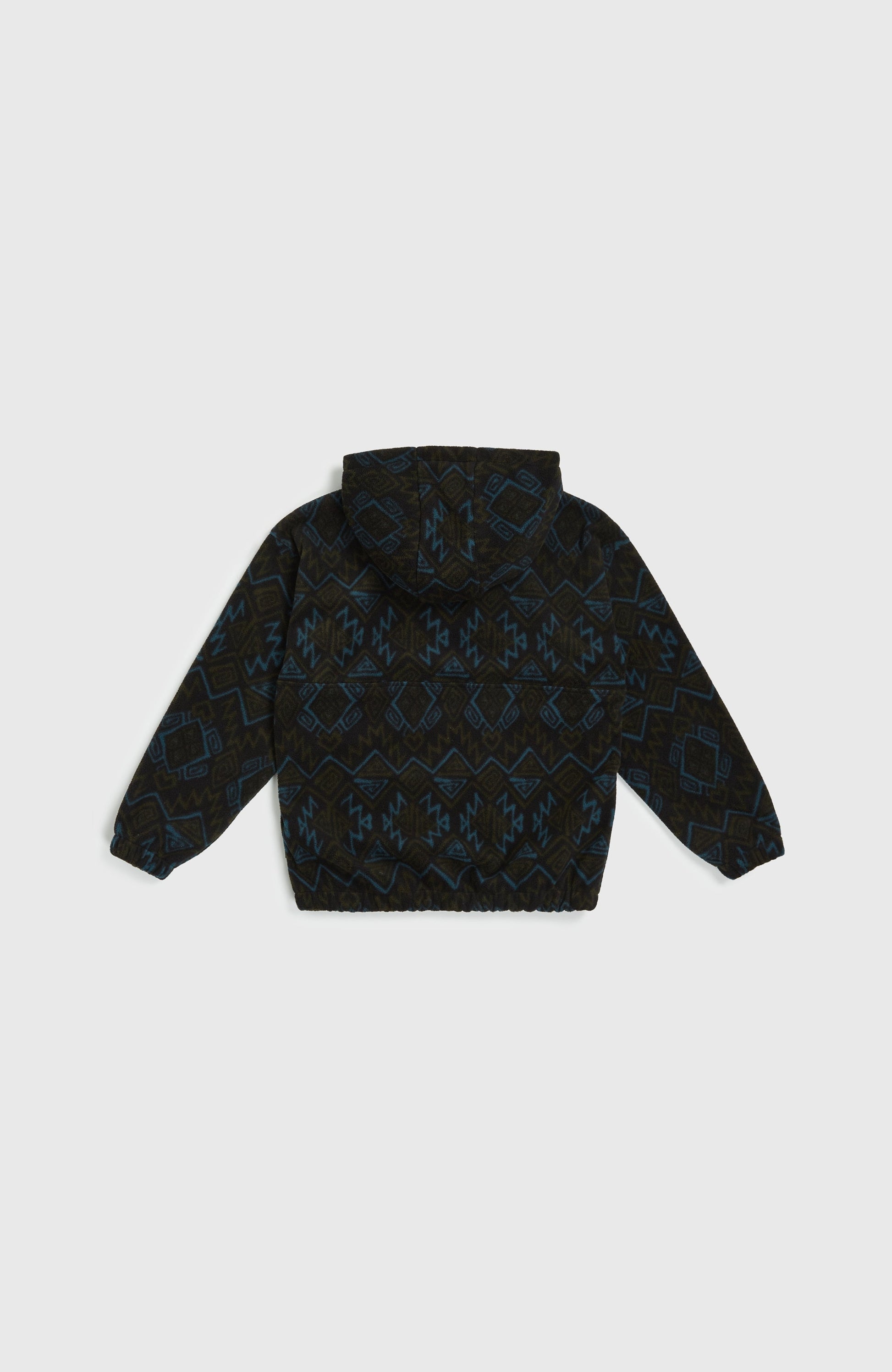 Superfleece Half-Zip Hoodie Kids Black Retro Ikat
