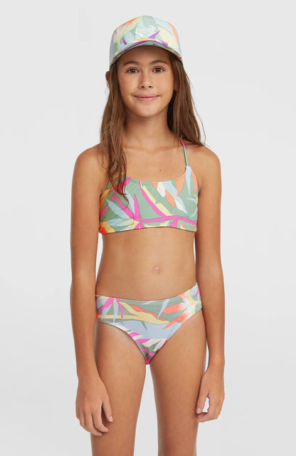 Essentials Bralette Bikini Set Kids Green Wmns Tropicana