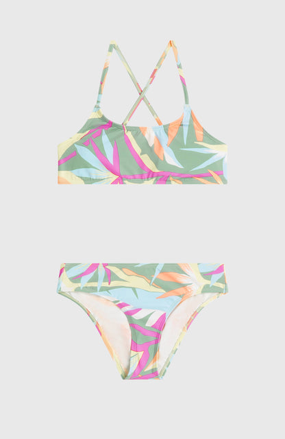 Essentials Bralette Bikini Set Kids Green Wmns Tropicana