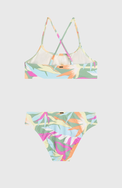 Essentials Bralette Bikini Set Kids Green Wmns Tropicana