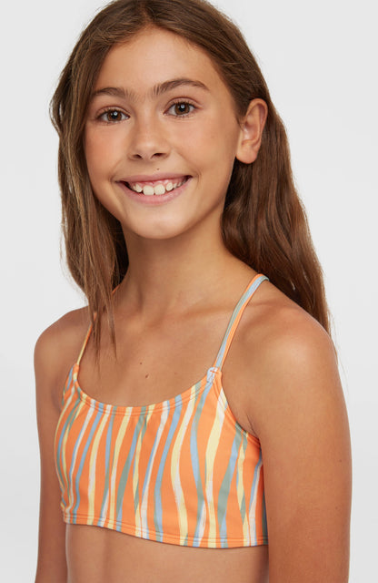 Essentials Bralette Bikini Set Kids Funky Peach Swirly