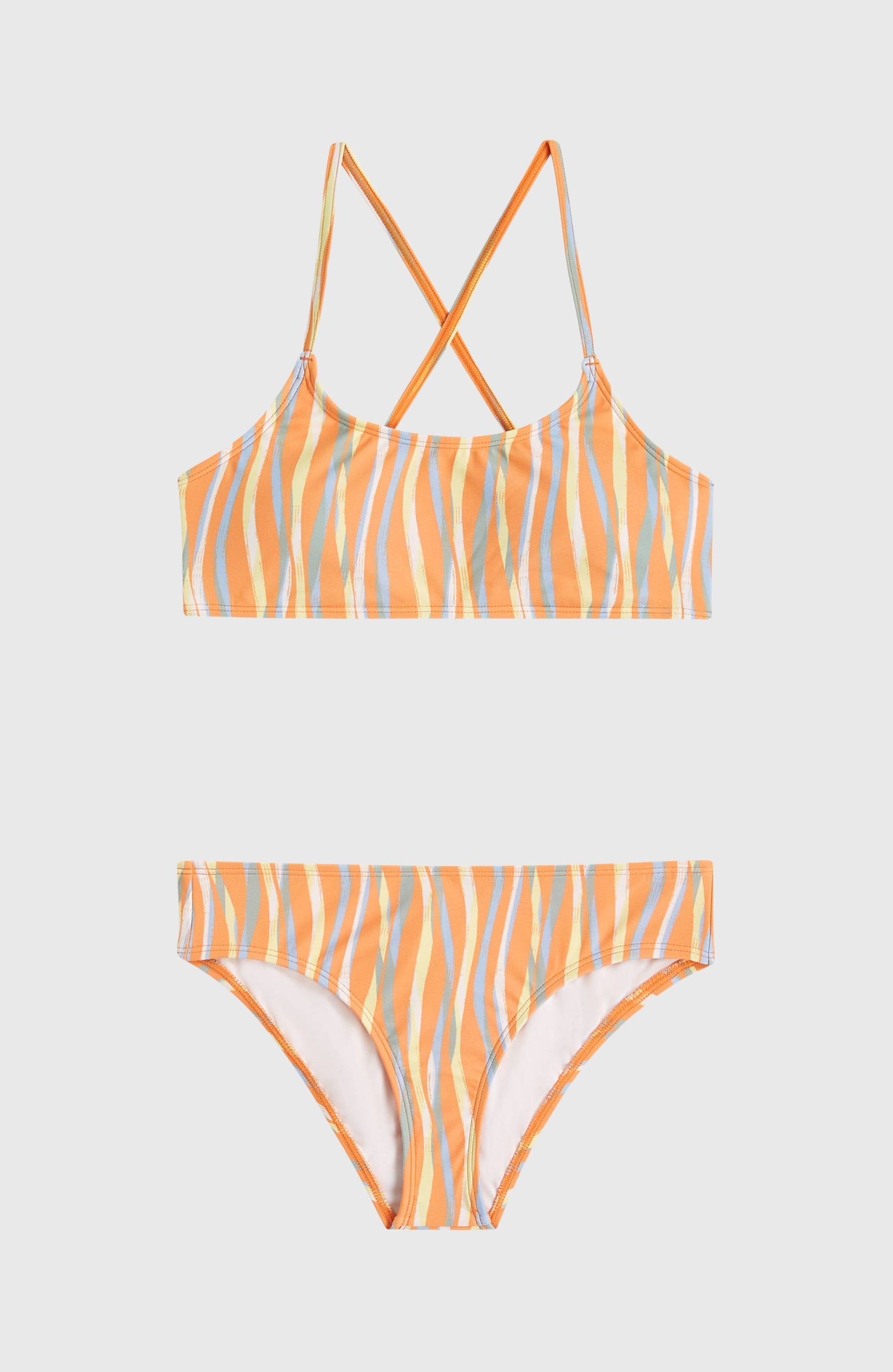 Essentials Bralette Bikini Set Kids Funky Peach Swirly