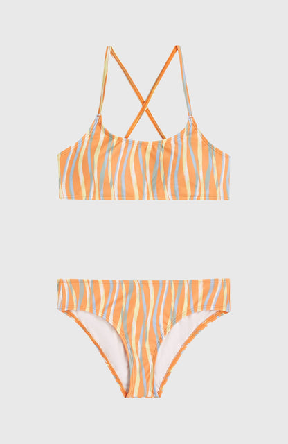 Essentials Bralette Bikini Set Kids Funky Peach Swirly