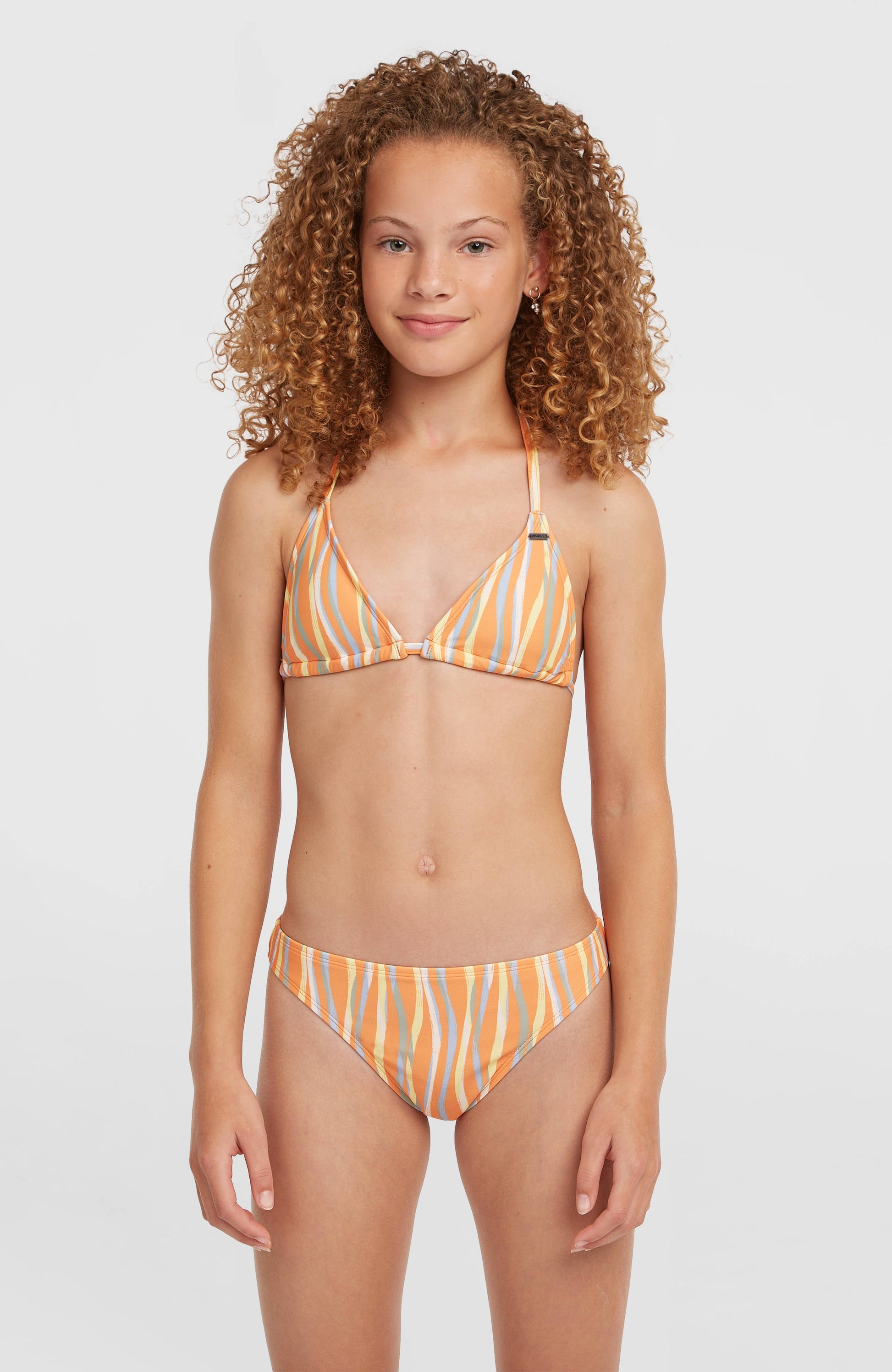 Essentials Triangle Bikini Set Kids Funky Peach Swirly