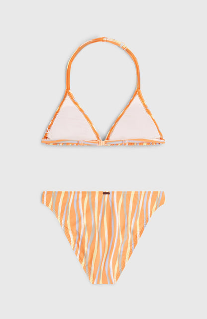 Essentials Triangle Bikini Set Kids Funky Peach Swirly
