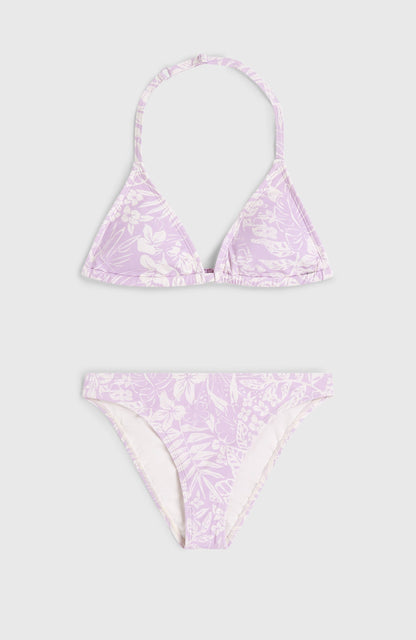 Essentials Triangle Bikini Set Kids Purple Island Sky