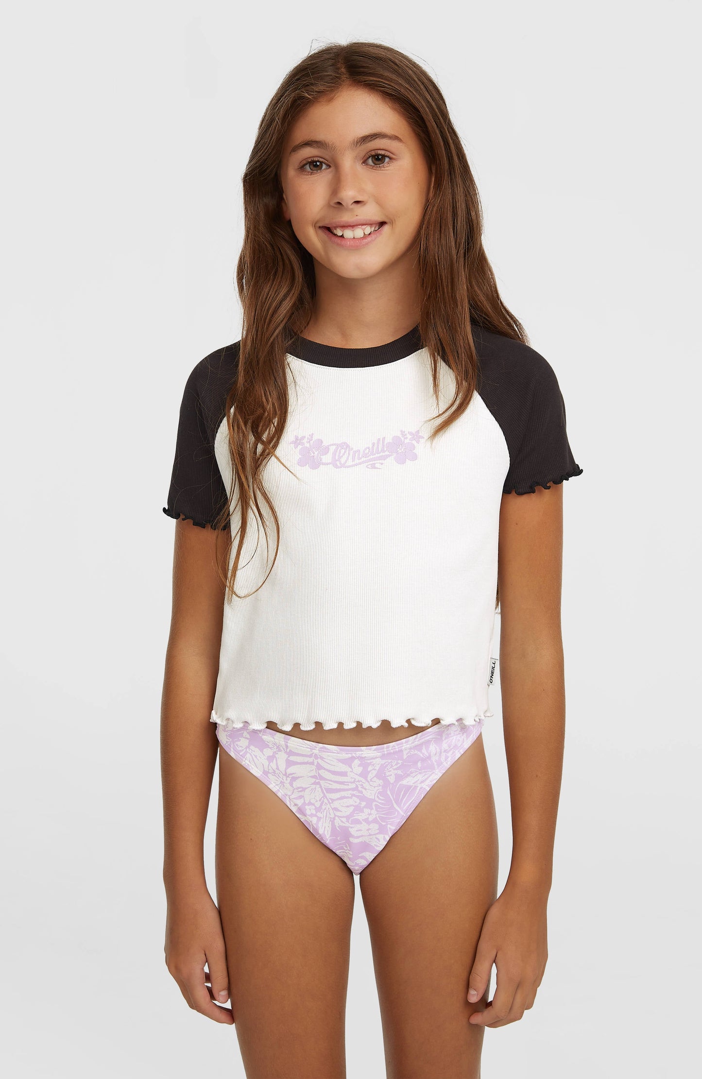 O'Neill Colour-Block Rib T-Shirt Kids Snow White Colour Block