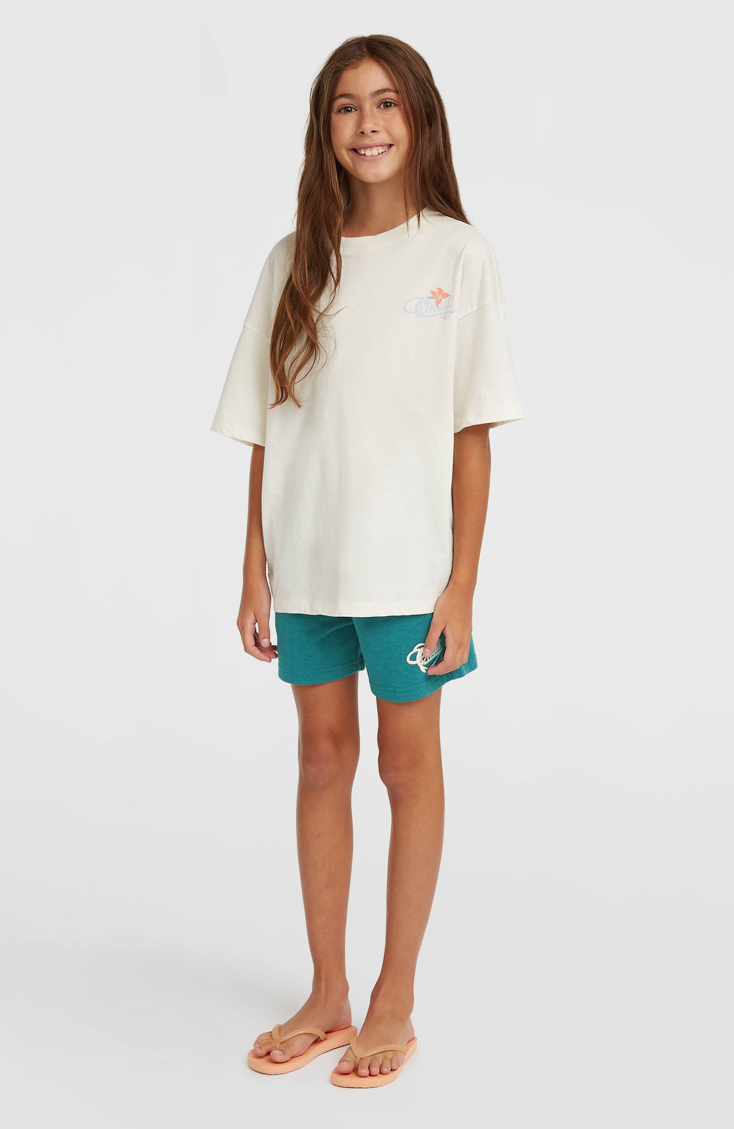 Essentials Script Sweatshorts Kids Botanical Heat