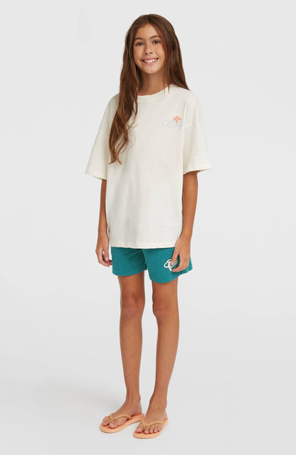 Essentials Script Sweatshorts Kids Botanical Heat