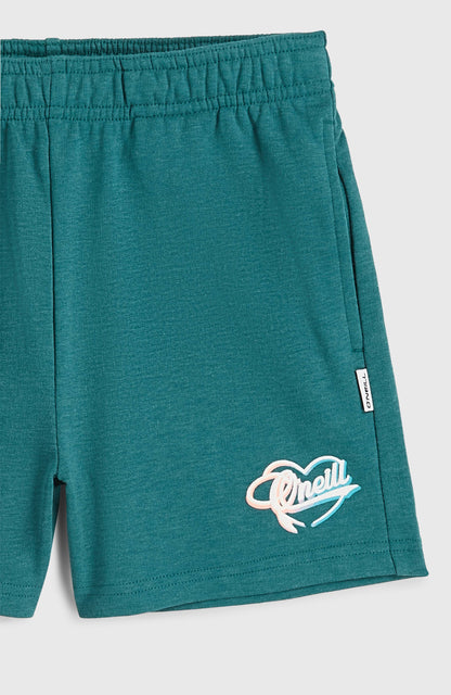 Essentials Script Sweatshorts Kids Botanical Heat