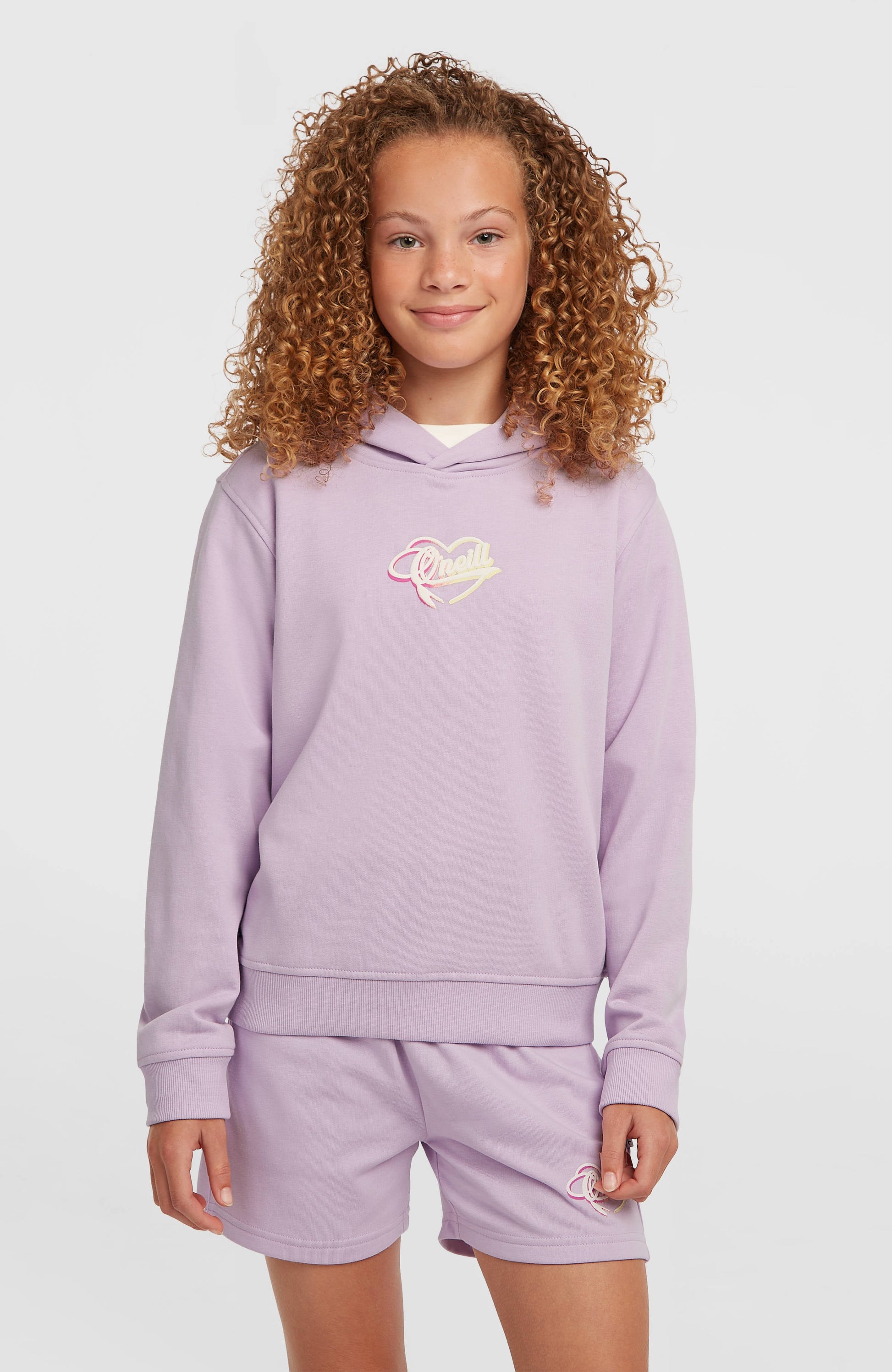 Essentials Script Hoodie Kids Pale Lavender