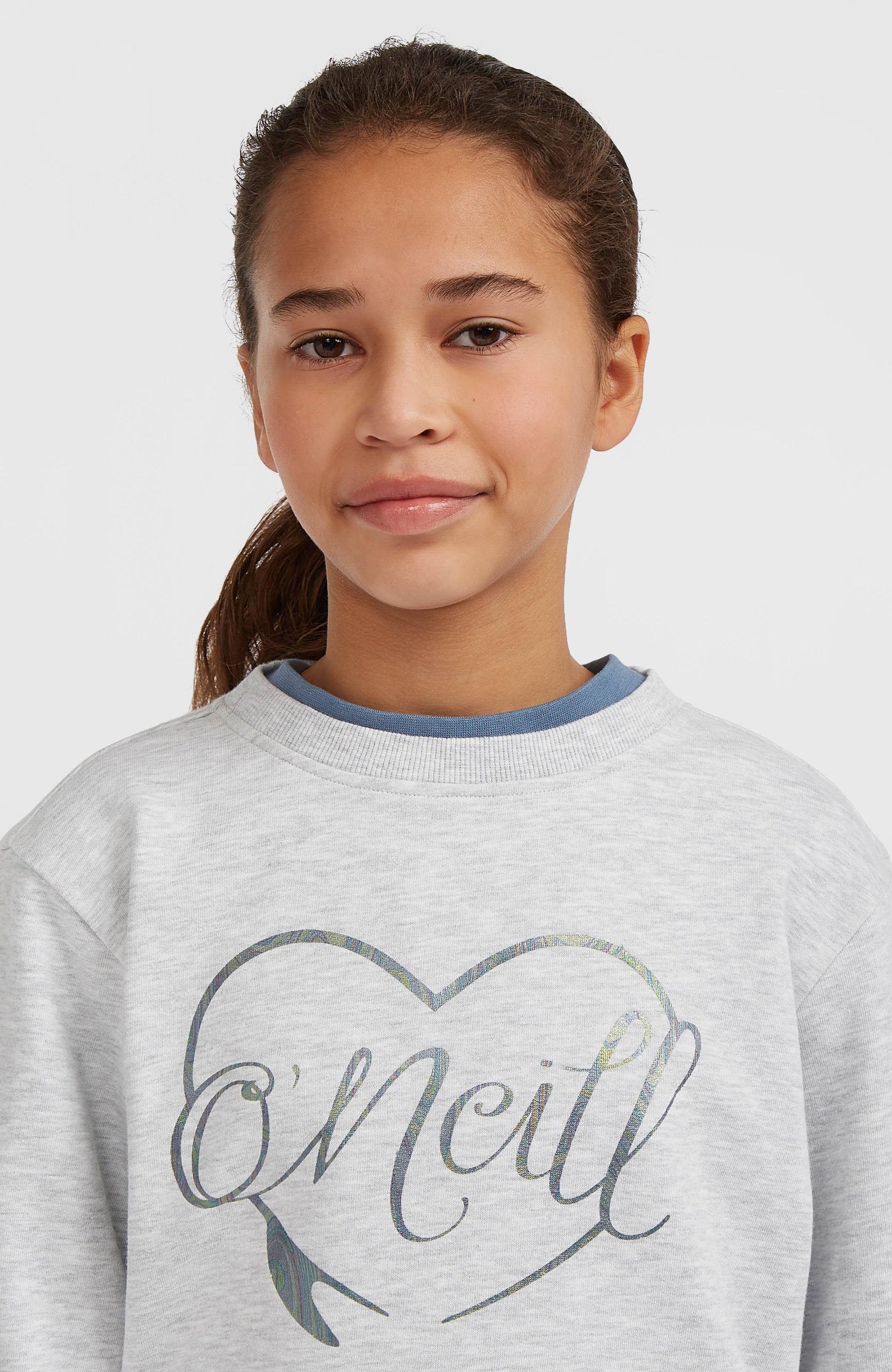 Essentials Crew Sweatshirt Kids White Melange