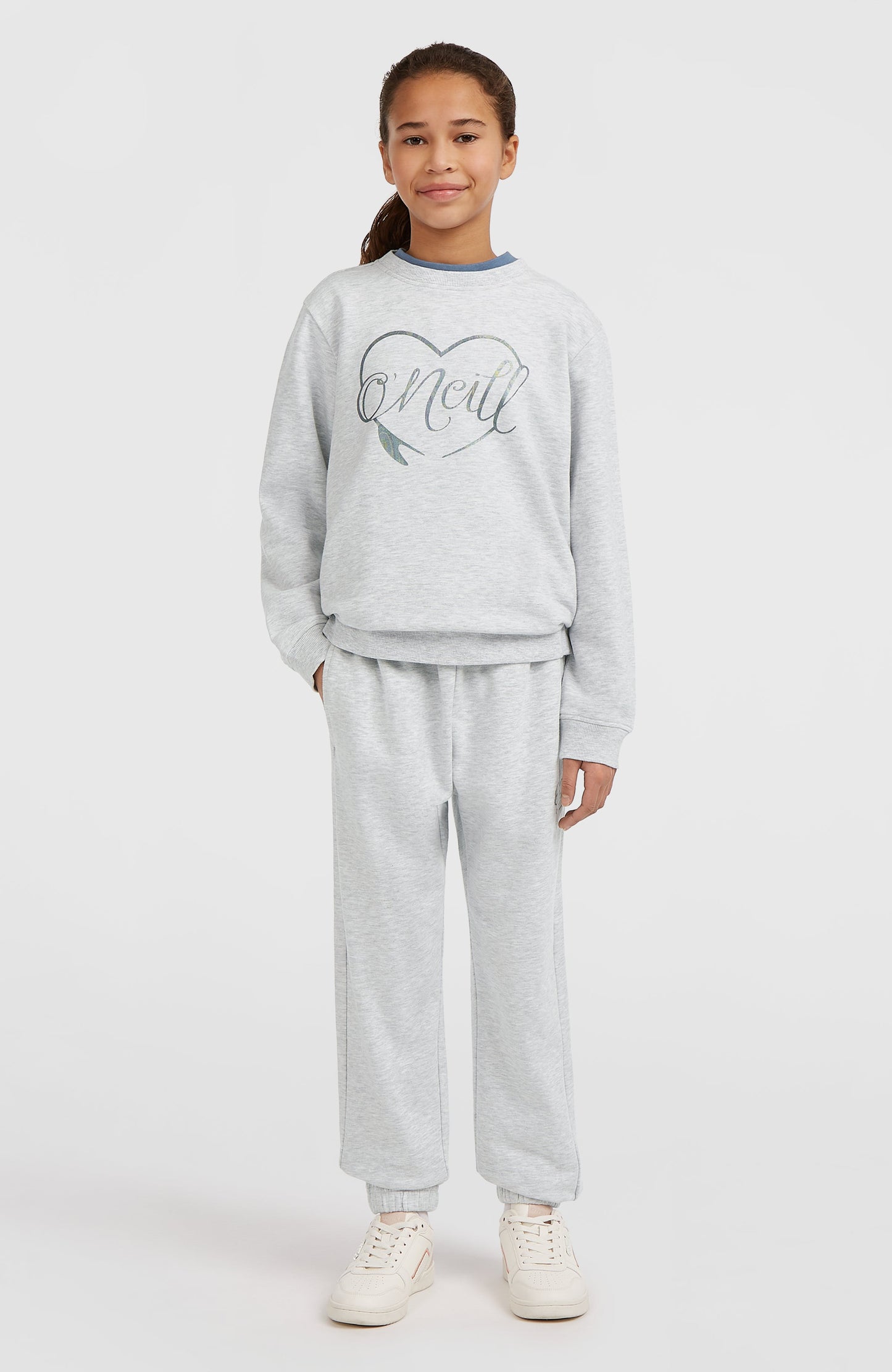 Essentials Crew Sweatshirt Kids White Melange