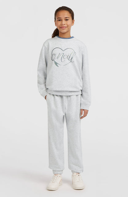 Essentials Crew Sweatshirt Kids White Melange