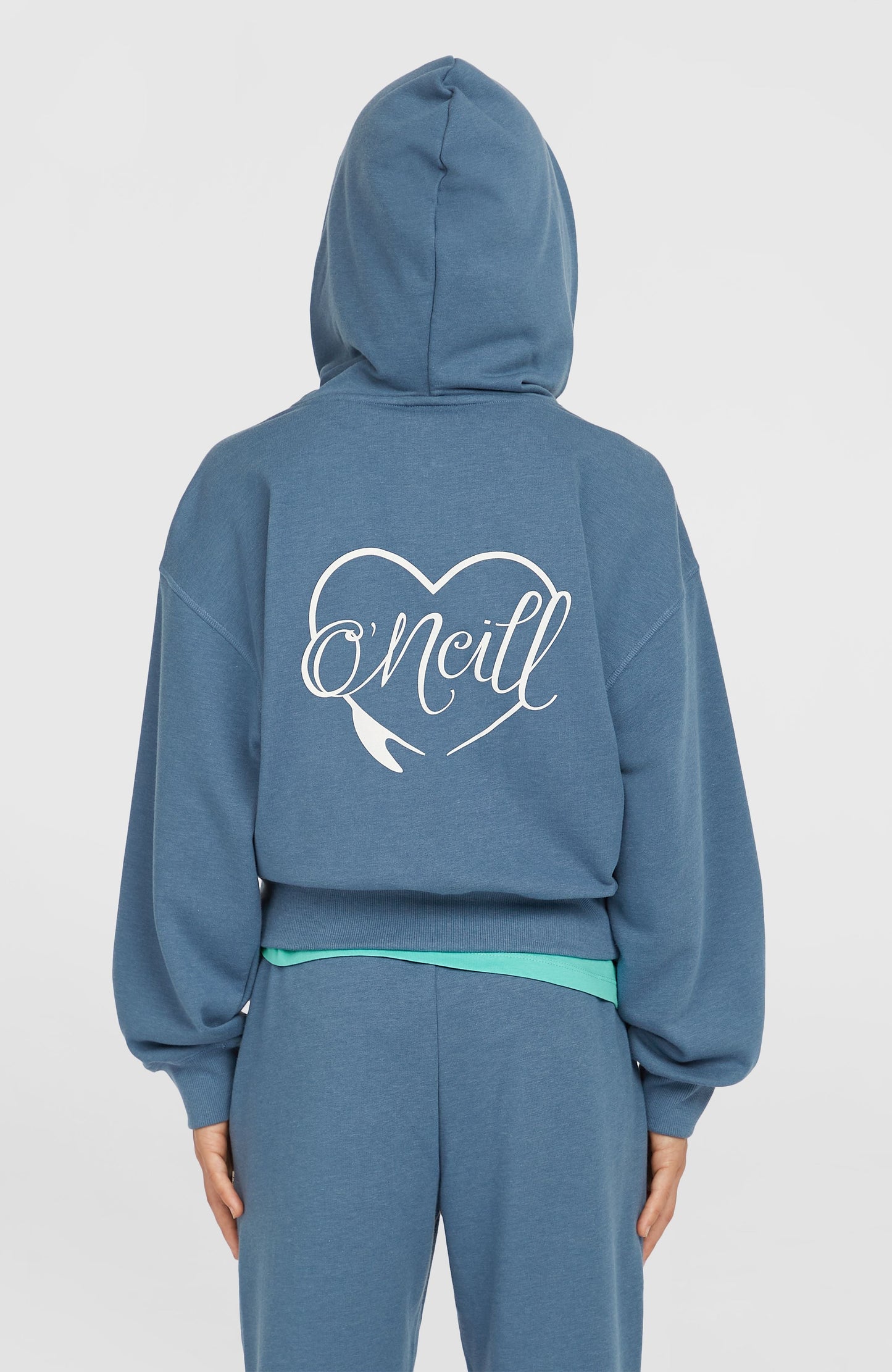 Script Falf-Zip Hoodie Kids Copen Blue