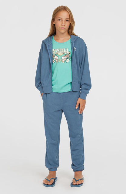 Script Falf-Zip Hoodie Kids Copen Blue