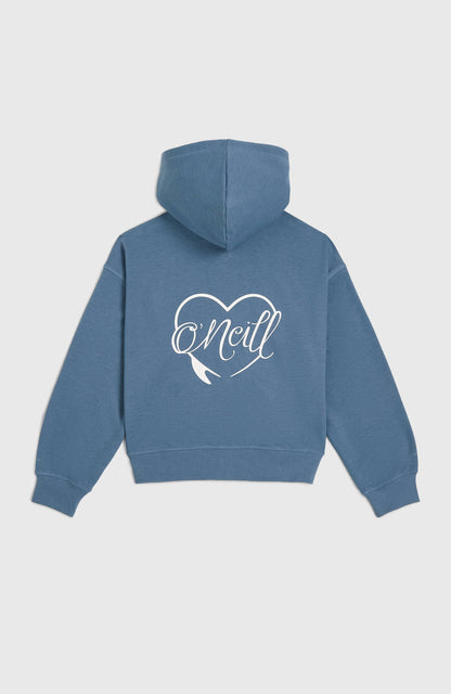 Script Falf-Zip Hoodie Kids Copen Blue