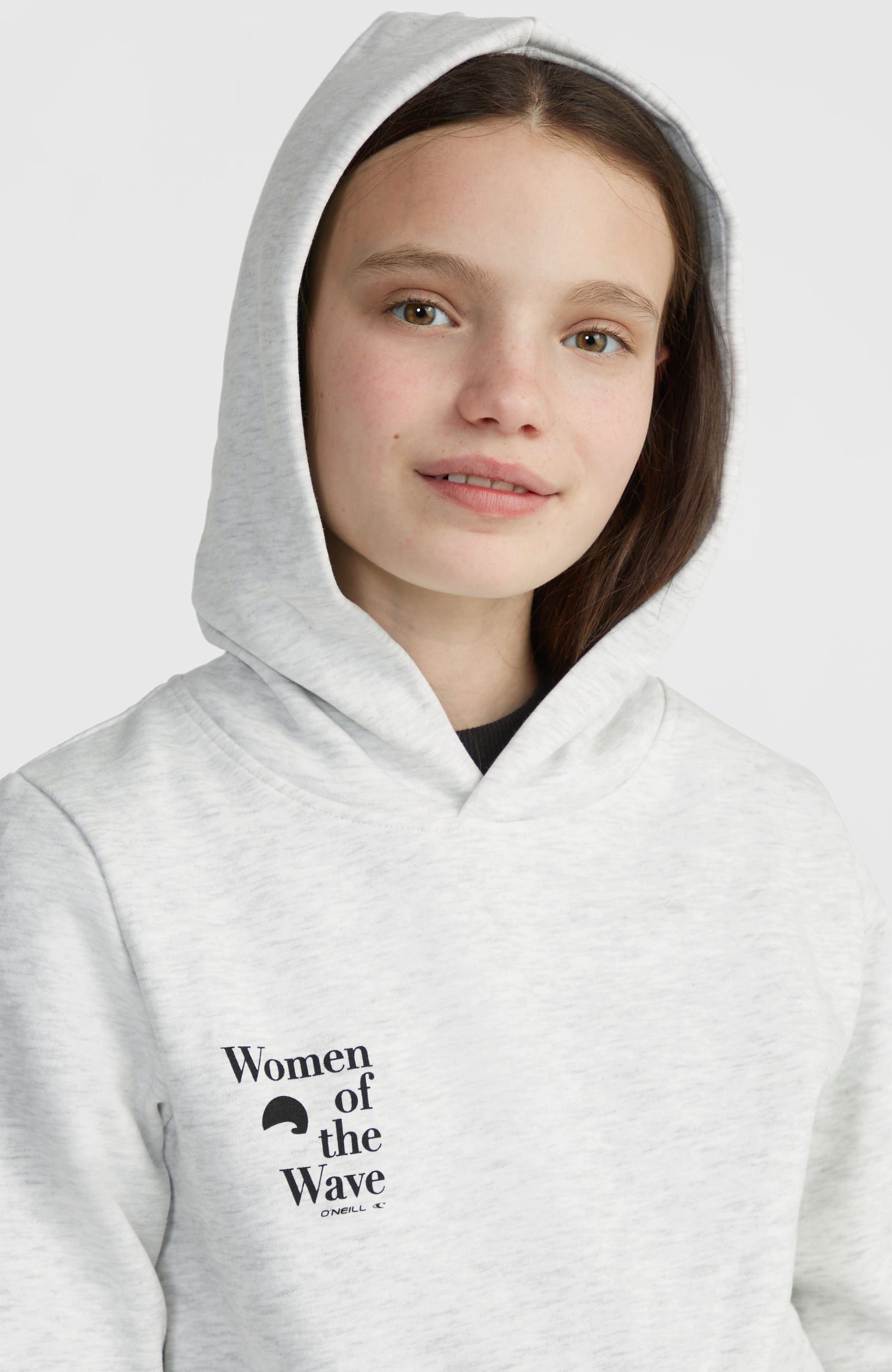 Women of the Wave Hoodie Kids White Melange
