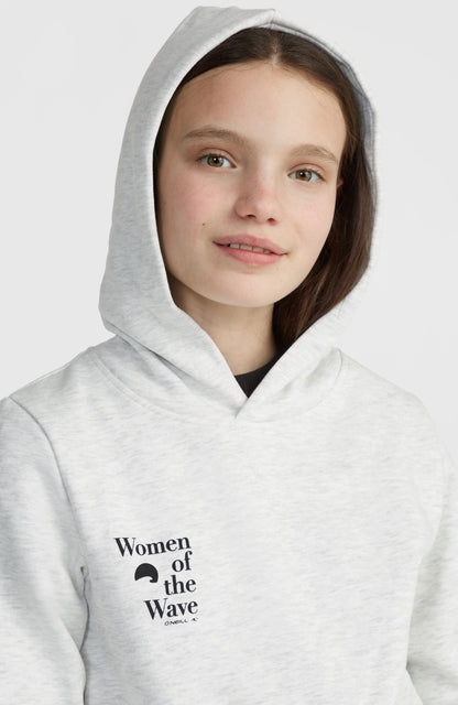 Women of the Wave Hoodie Kids White Melange